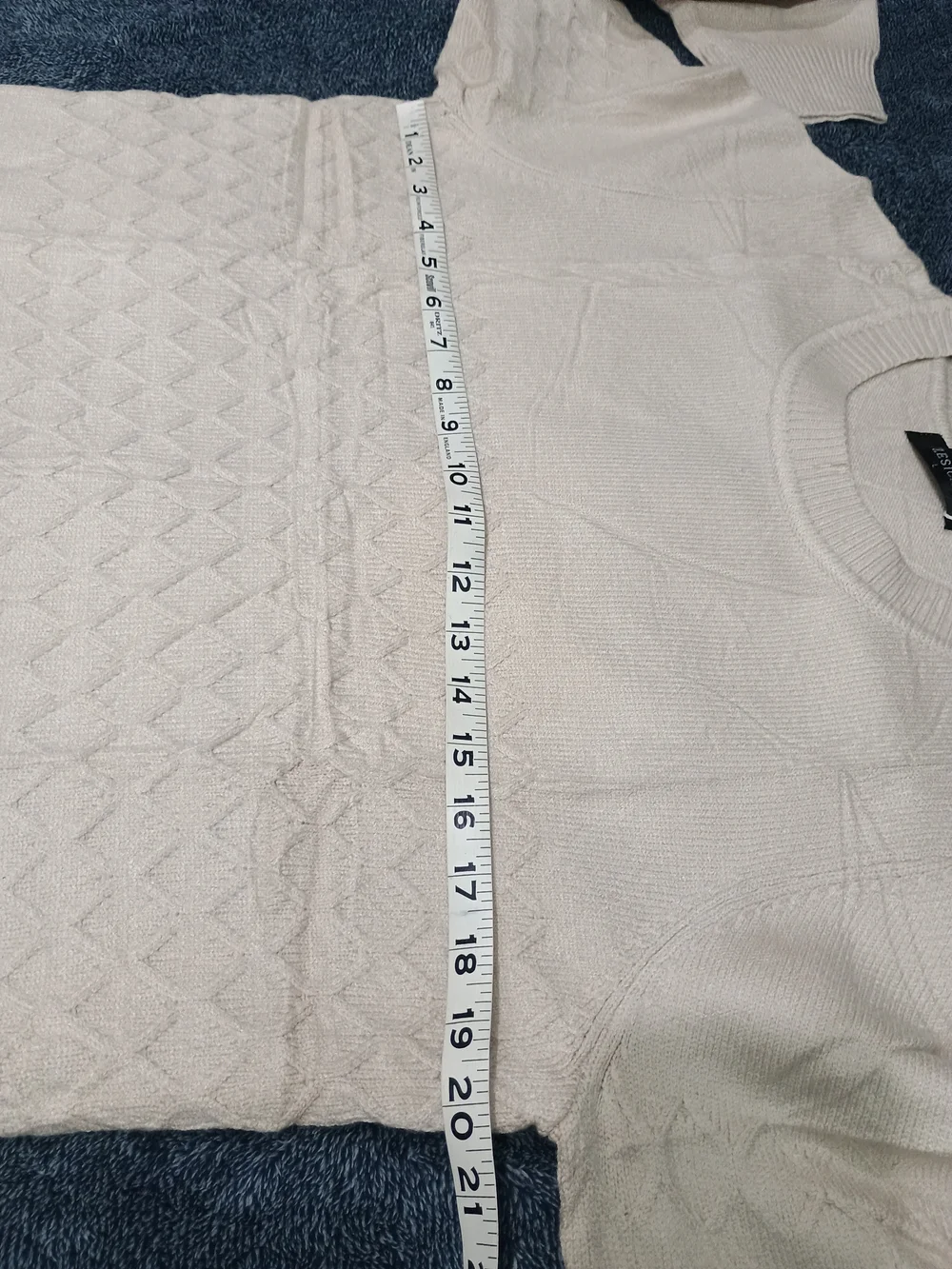 Zesica Cream Textured Crewneck Sweater